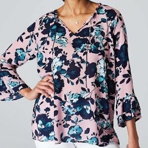 J. Jill Floral Blouse in Pink and Blue